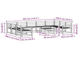 Outdoor Sofa Set 10 pcs Natural Solid Acacia Wood 3367017