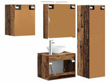 Bathroom Cabinet Set 5 pcs Old Wood 50 x 14.5 x 70 cm 3407293