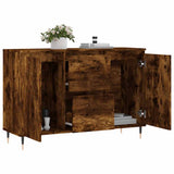 Sideboard Smoked Oak 101.5x35x70 cm Engineered Wood 827201