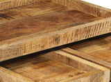 Nesting Coffee Tables 3 pcs Solid Rough Mango Wood and Iron 372732