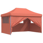 Foldable Party Tent Pop-Up with 4 Sidewalls Terracotta 4004981