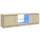 ZNTS TV Cabinet with LED Lights Sonoma Oak 120x30x35.5 cm 804286