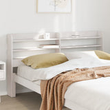Headboard with Shelves White 120 cm Solid Wood Pine 850957