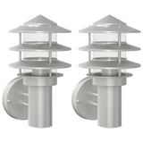 Outdoor Wall Lights 2pcs Silver Stainless Steel 4006229