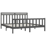 Bed Frame without Mattress Grey Solid Wood Pine 200x200 cm 3107050