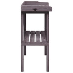 Plant Table with Shelf Grey 78x38x82.5 cm Solid Wood Fir 156351
