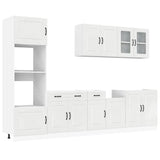 7 Piece Kitchen Cabinet Set Kalmar High Gloss White Engineered Wood 3314733