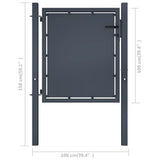 Garden Gate Steel 100x100 cm Anthracite 144518