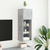TV Cabinet with LED Lights Concrete Grey 30.5x30x90 cm 837007