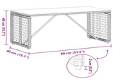 Outdoor Table Black 80 x 40 x 40 cm PE Rattan and Glass 42025182