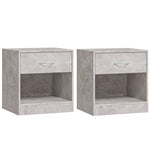 ZNTS Bedside Cabinets 2 pcs with Drawer Concrete Grey 342584