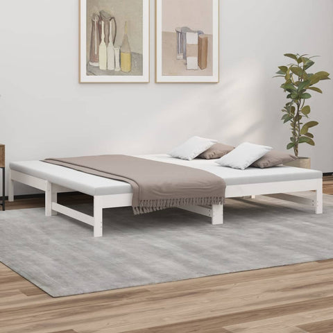 ZNTS Pull-out Day Bed without Mattress White 2x cm 823410