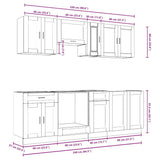 8 Piece Kitchen Cabinet Set Porto Black Engineered Wood 3314842
