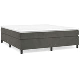 Box Spring Bed Frame Dark Grey King Velvet 3121157