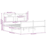 Bed Frame without Mattress Smoked Oak 140x190 cm Engineered Wood 4106926