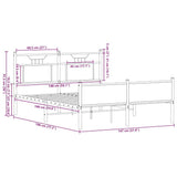 Bed Frame without Mattress Smoked Oak 140x190 cm Engineered Wood 4106926