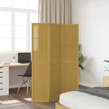 Room Divider 3 Panels Brown Solid Wood Paulownia 358814