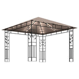 Gazebo with Mosquito Net&LED String Lights 3x3x2.73 m Taupe 3070318