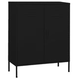 Storage Cabinet Black Steel Medium Height-Adjustable Shelves 336169