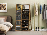 360&deg Swivel Jewellery Cabinet, Free Standing Full Length Mirror with Storage, Lockable Jewellery T3398P328269