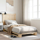 Bed Frame without Mattress with Headboard 90x200 cm Solid Wood 3281532
