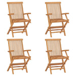5 Piece Garden Dining Set Solid Teak Wood 3059582