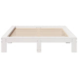 Bed Frame without Mattress White 135x190 cm Double Solid Wood Pine 3308748