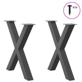 Dining Table Legs X-Shaped 2 pcs Anthracite 70x cm Steel 4012978