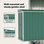 Wall-mounted Garden Shed Green 118x382x178 cm Galvanised Steel 316229