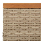 Garden Table Beige 70x70x25 cm Rattan and Acacia Wood 3281631