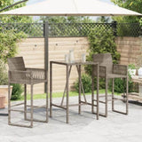 Outdoor Bar Table Grey 70x70x110 cm Poly Rattan 368695