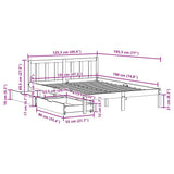 Bed Frame without Mattress White 120x190 cm Small Double Solid Wood Pine 3301464