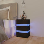 ZNTS LED Bedside Cabinet Black 45x35x67 cm Engineered Wood 326841