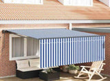 Manual Awning 3 x 2.5 m Blue and White Stripe 100% Polyester 3329913