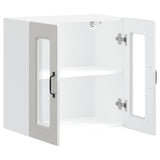 Kitchen Wall Cabinet with Glass Door Kalmar High Gloss White Engineered Wood 853669