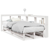 Bookcase Bed without Mattress White 100x200cm Solid Wood Pine 3324506