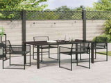 Garden Dining Set 5 pcs Black Poly Rattan 3379328