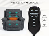 Power Lift Recliner Chair with Vibration Massage, Heat, USB - Grey T3398P422792