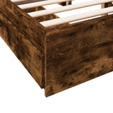 Bed Frame with Drawers without Mattress Smoked Oak 120x190 cm Small Double 3280703