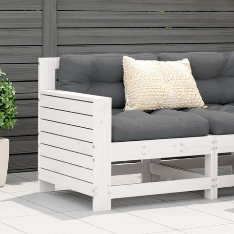 Garden Armrest Sofa White 69x62x70.5 cm Solid Wood Pine 844884
