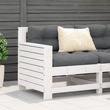 Garden Armrest Sofa with Cushion White Solid Wood Pine 844921