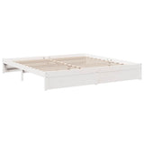 Bookcase Bed without Mattress White 200x200 cm Solid Wood Pine 3324345