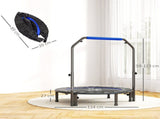 45" Foldable Mini Fitness Trampoline, with Adjustable Foam Handle, Blue T3398P349137