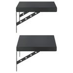 Wall Shelves 2 pcs 50x30 cm Black Stainless Steel 3214518