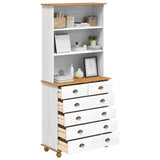 Hutch ASKIM White 91 x 40 x 200.5 cm Solid Pine Wood 3334641