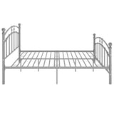 Bed Frame without Mattress Grey Metal 200x200 cm 324987
