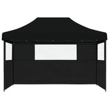 ZNTS Foldable Party Tent Pop-Up with 3 Sidewalls Black 4005022