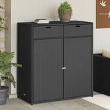 Garden Storage Cabinet Black 105x55x113 cm Poly Rattan 365563