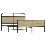 Metal Bed Frame without Mattress Sonoma Oak 150x200 cm King Size 3318693