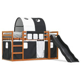 Bunk Bed without Mattress with Slide White and Black 90x200 cm 3284140